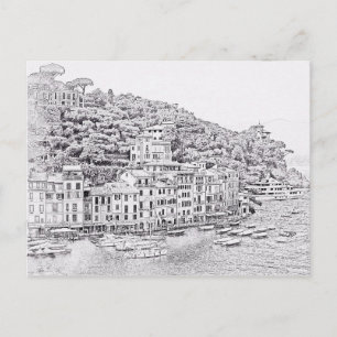 Dreamy Romantic Portofino, Italy Postcard