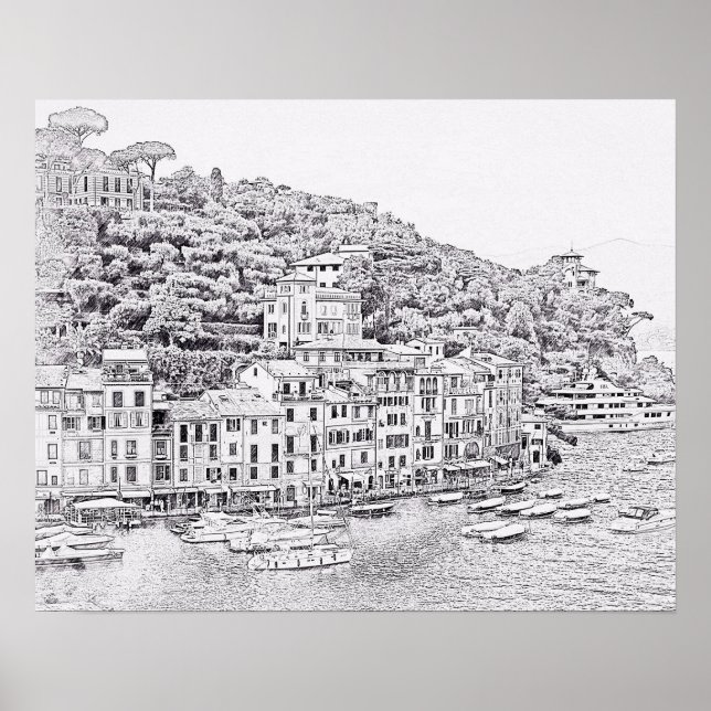 Dreamy Romantic Portofino, Italy Poster (Front)