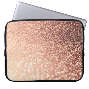 Dreamy Rose Gold Glitter - Peach Glittereffect Laptop Sleeve