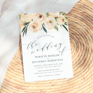 Dreamy Rose & Gold Glitter Wedding Invitation