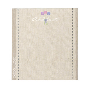 Dreamy Roses Linen Look Add Text Gardener Notepad