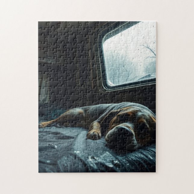 Dreamy RV Dog Nap Jigsaw Puzzle (Vertical)