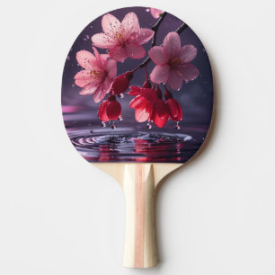 Dreamy Sakura Blossom Over Water – Japanese Cherry Ping Pong Paddle