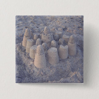 dreamy sandcastle 15 cm square badge