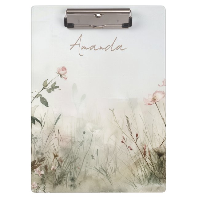 Dreamy Scene of Spring Flowers Clipboard (Front)