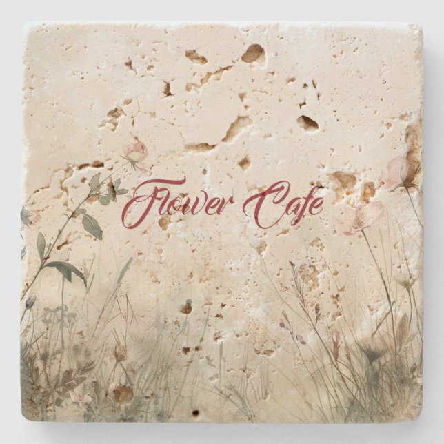 Dreamy Scene of Spring  Flowers Stone Coaster (Front)