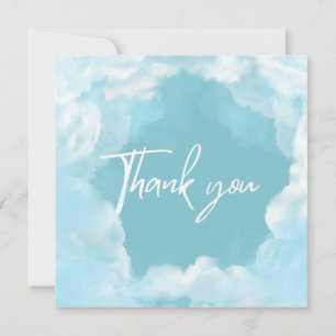 Dreamy She's on cloud 9 Elegant Bridal Shower  Thank You Card