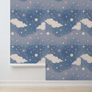 Dreamy Skies: Whimsical Night Bloom Wallpaper