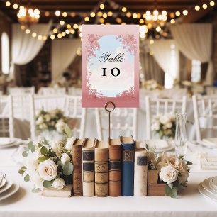 Dreamy sky, fairytale wedding table number
