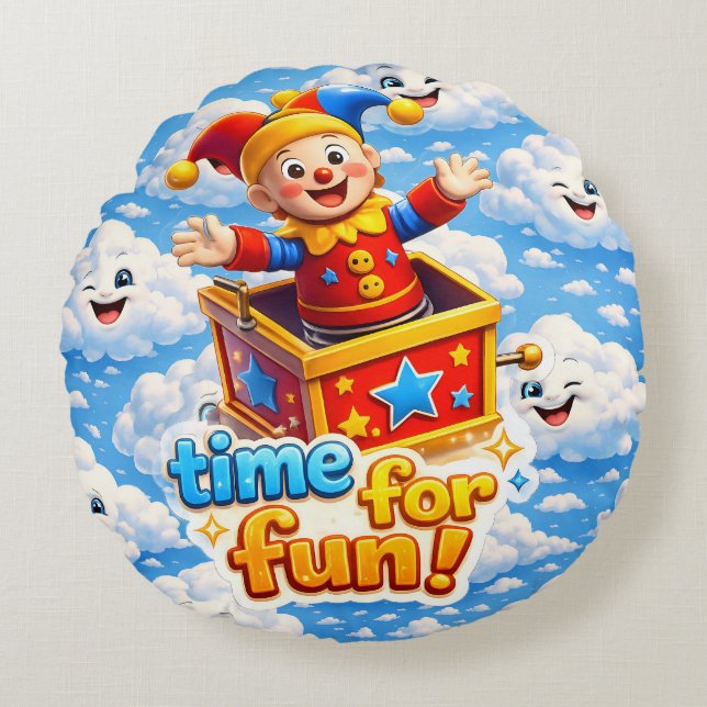 Dreamy sky high round cushion (Front)