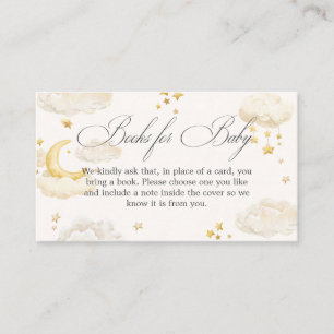 Dreamy Sky Stars Moon Books For Baby Shower Enclosure Card