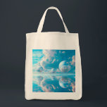 Dreamy Sky Surreal Nature Landscape Tote Bag<br><div class="desc">A serene surreal landscape where crystal-clear spheres float peacefully beneath an expansive blue sky filled with soft clouds.</div>