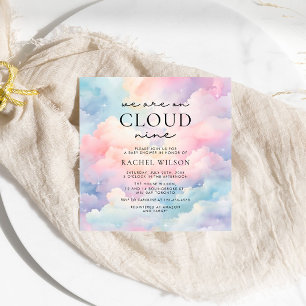 Dreamy Sky We're on Cloud Nine Baby Shower Invitation