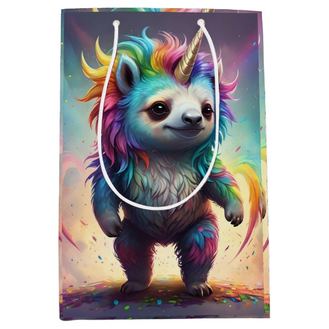 Dreamy Slothicorn: A Rainbow Baby Fantasy, Medium Gift Bag (Front)