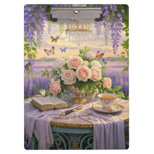 Dreamy, soft-focus scene of a lavish, Floral  Clipboard