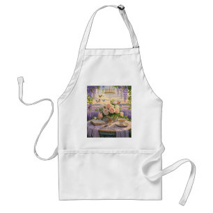 Dreamy, soft-focus scene of a lavish, Floral Standard Apron