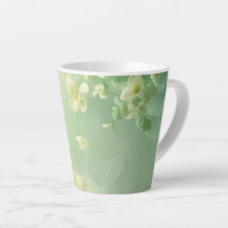 dreamy Soft Sage and Mint Green Floral Latte Mug