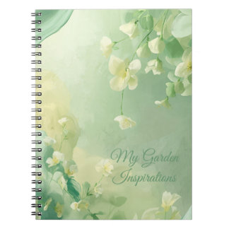 dreamy Soft Sage and Mint Green Floral Notebook