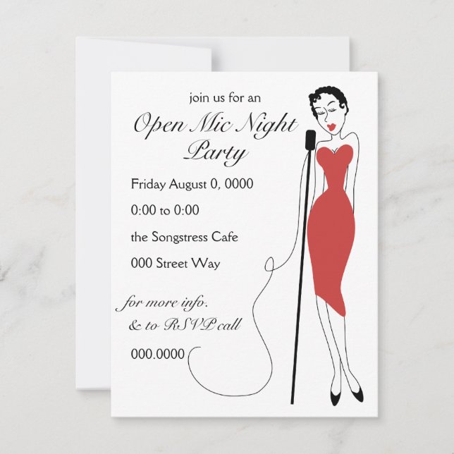 Dreamy Songstress Invitation (Front)