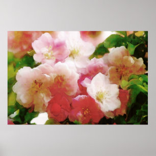 Dreamy Spring Blossoms Water Colour Poster