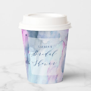 Dreamy Spring Watercolor Bridal Shower Paper Cups