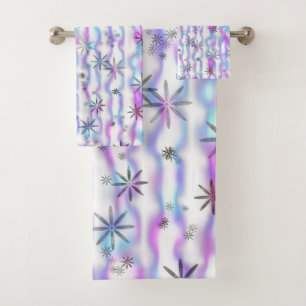 Dreamy Starburst Waves Pattern Bath Towel Set