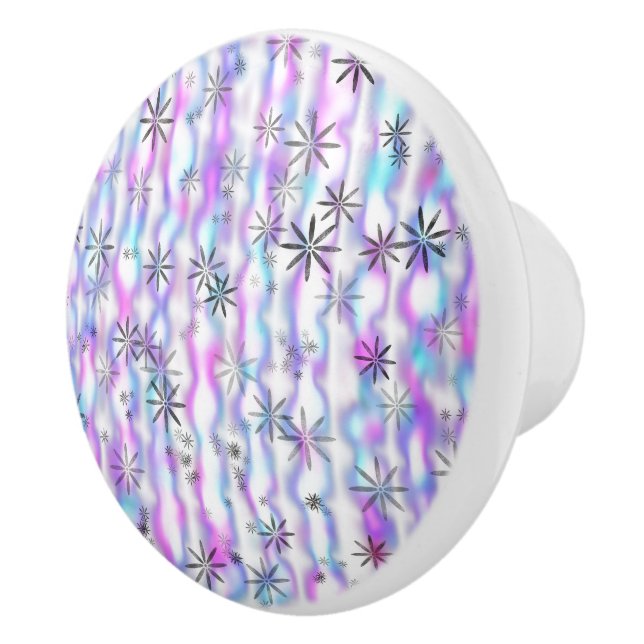 Dreamy Starburst Waves Pattern Ceramic Knob (Right)