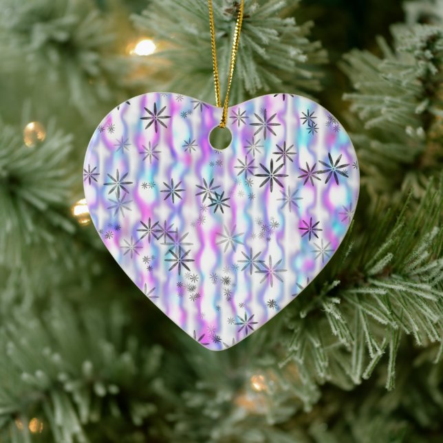 Dreamy Starburst Waves Pattern Ceramic Tree Decoration (Tree)