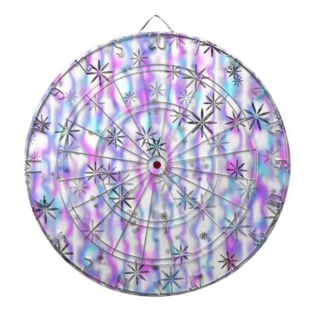 Dreamy Starburst Waves Pattern Dartboard (Front)