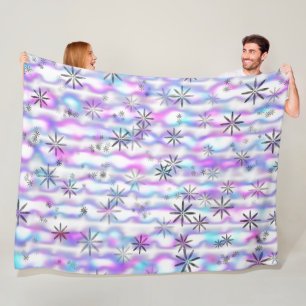 Dreamy Starburst Waves Pattern Fleece Blanket
