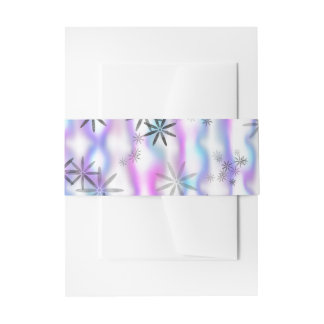 Dreamy Starburst Waves Pattern Invitation Belly Band