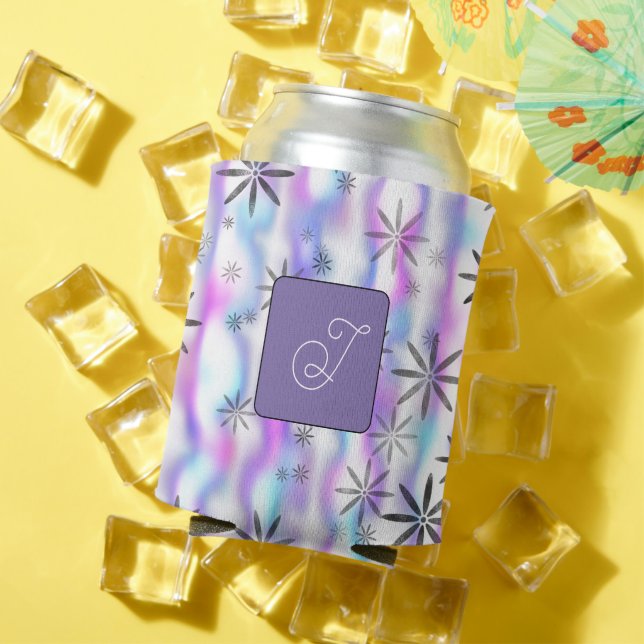 Dreamy Starburst Waves Pattern Personalised Can Cooler (In Situ Summer)
