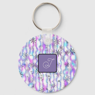 Dreamy Starburst Waves Pattern Personalised Key Ring