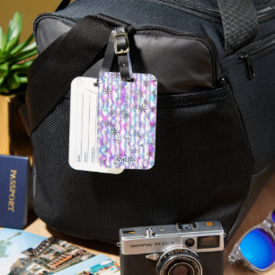 Dreamy Starburst Waves Pattern Personalised Luggage Tag