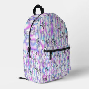 Dreamy Starburst Waves Pattern Printed Backpack