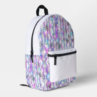 Dreamy Starburst Waves Pattern Printed Backpack