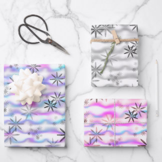 Dreamy Starburst Waves Pattern Wrapping Paper Sheet