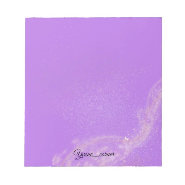 Dreamy Starry Cute Lavender Sky & Moon Notepad (Front)