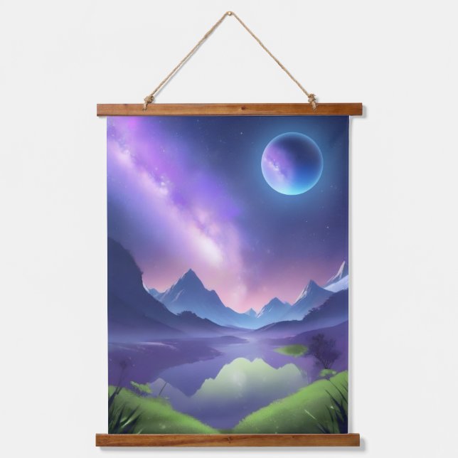Dreamy Starry Night Hanging Tapestry (Front)