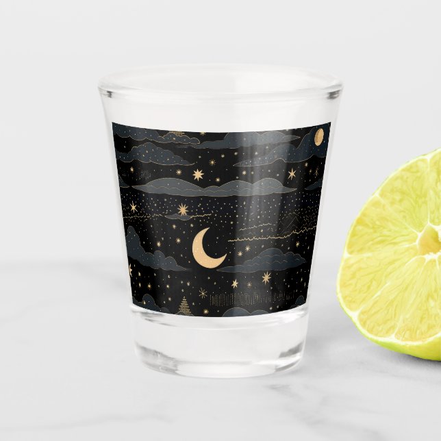 Dreamy Starry Night Sky Shot Glass (Front)