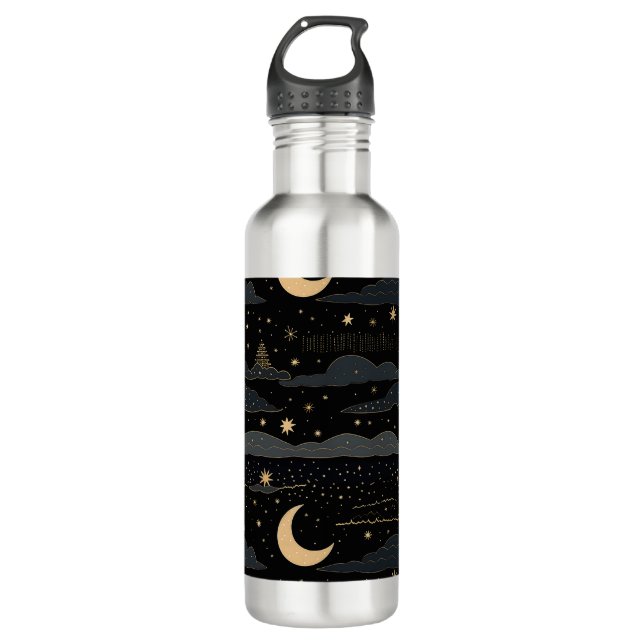 Dreamy Starry Night Sky stainless steel water bott 710 Ml Water Bottle (Front)