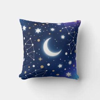 Dreamy Starry Night Sky Throw Pillow – Celestial C