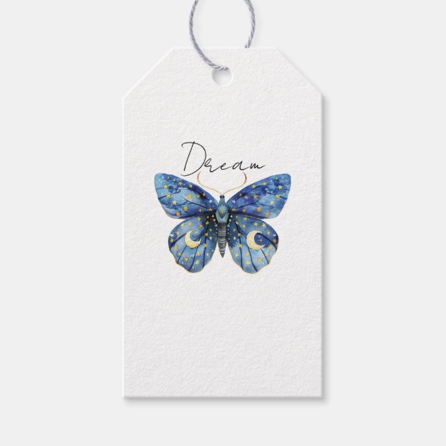 Dreamy Stars Moon Butterfly Gift Tags (Front)