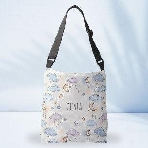 Dreamy Stars, Moons, and Fluffy Clouds  Crossbody Bag