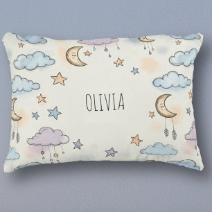Dreamy Stars, Moons, and Fluffy Clouds  Decorative Cushion