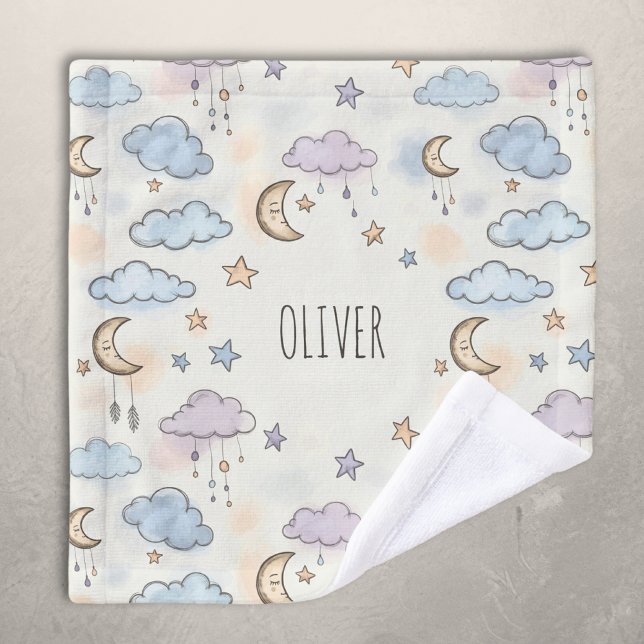 Dreamy Stars, Moons, and Fluffy Clouds  Wash Cloth (Creator Uploaded)