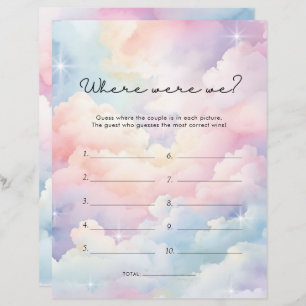 Dreamy Stars Where Were We Bridal Shower Game