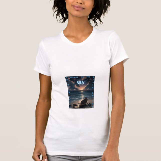 Dreamy Sunset Beach - Artistic Ocean View Women's  T-Shirt (Front)