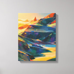 Dreamy Sunset Over Vibrant Mountains Canvas Print