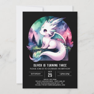 Dreamy Sweet Dragon Birthday  Invitation